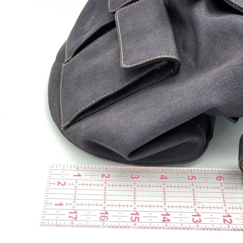 CitySac City Sac Two Pocket Nylon Travel Flap Backpack Knapsack Dark Gray